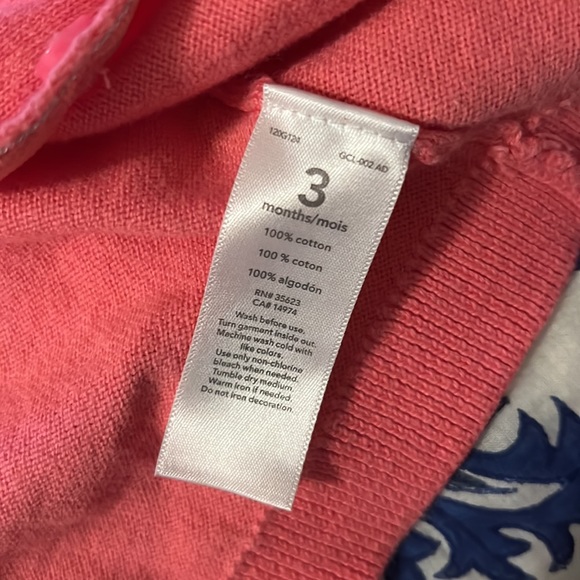 Like New Carters Baby Girls button up Cardigan - 3 months - melon pink color - Picture 5 of 11